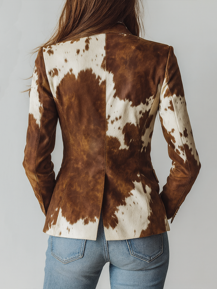 Vintageblazer til kvinder med komønster – miljøvenlig