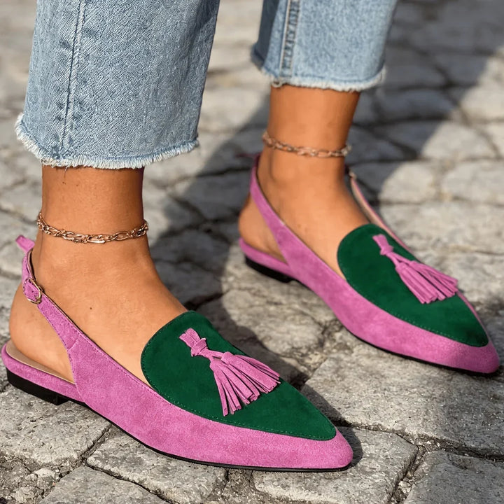 Marisa | Slingback-mules med kvaster