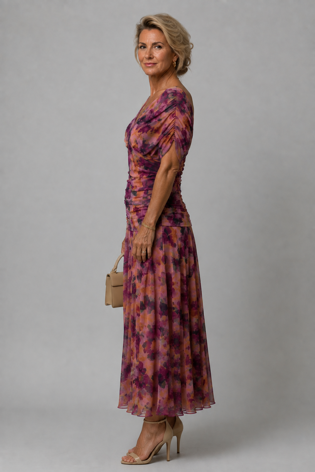 Ariane | Draperet off-shoulder midikjole