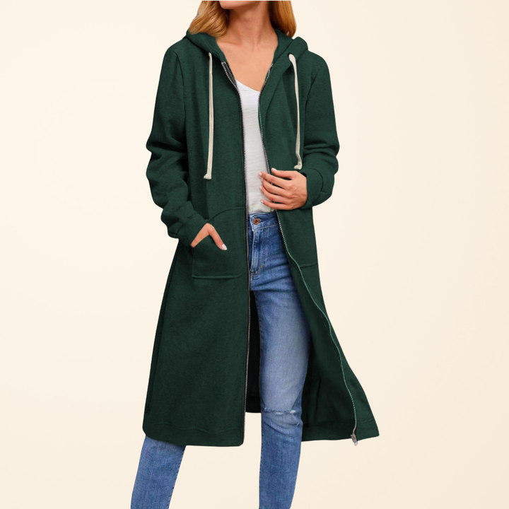 Brixley™ - Lang cardigan med lynlås og afslappet pasform