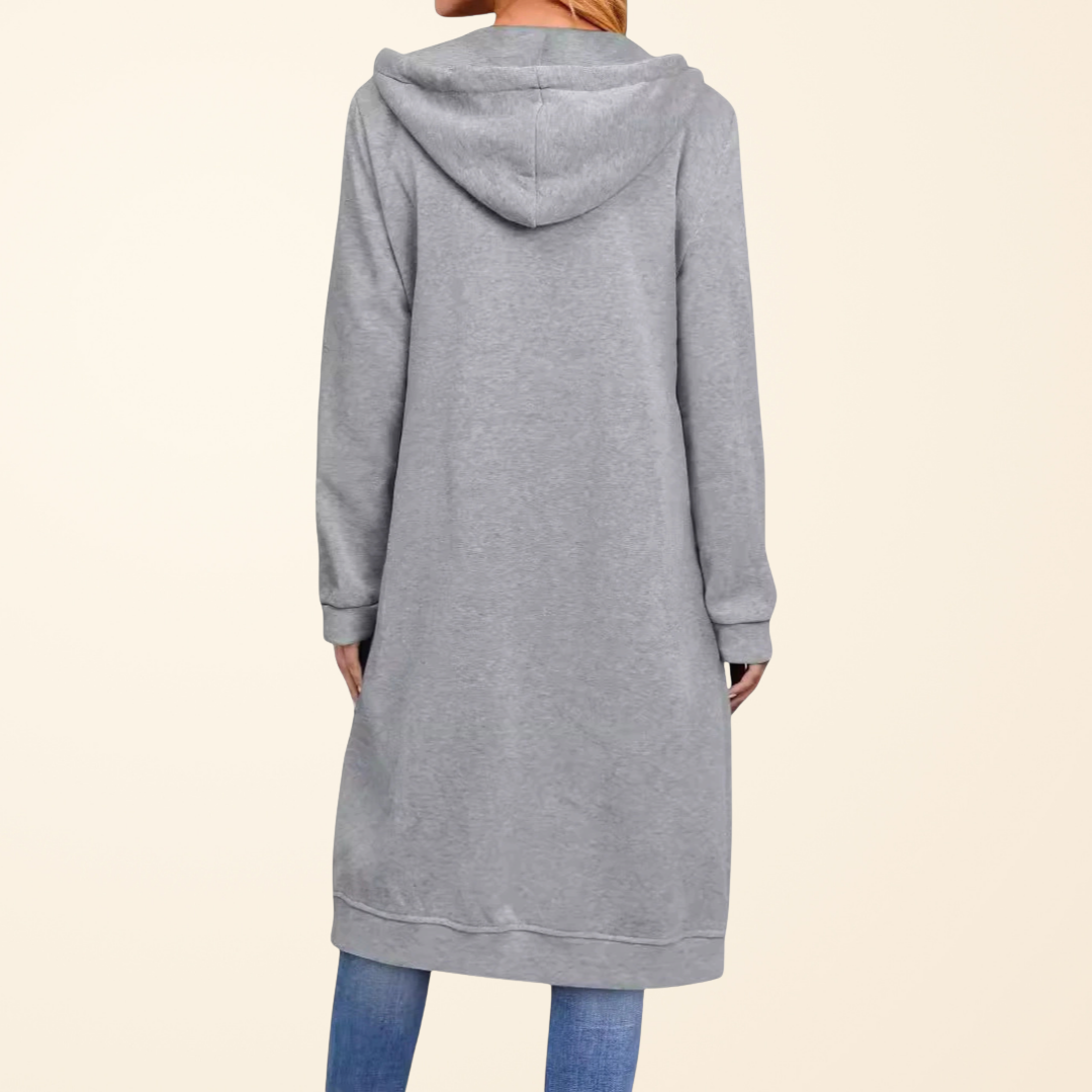 Brixley™ - Lang cardigan med lynlås og afslappet pasform
