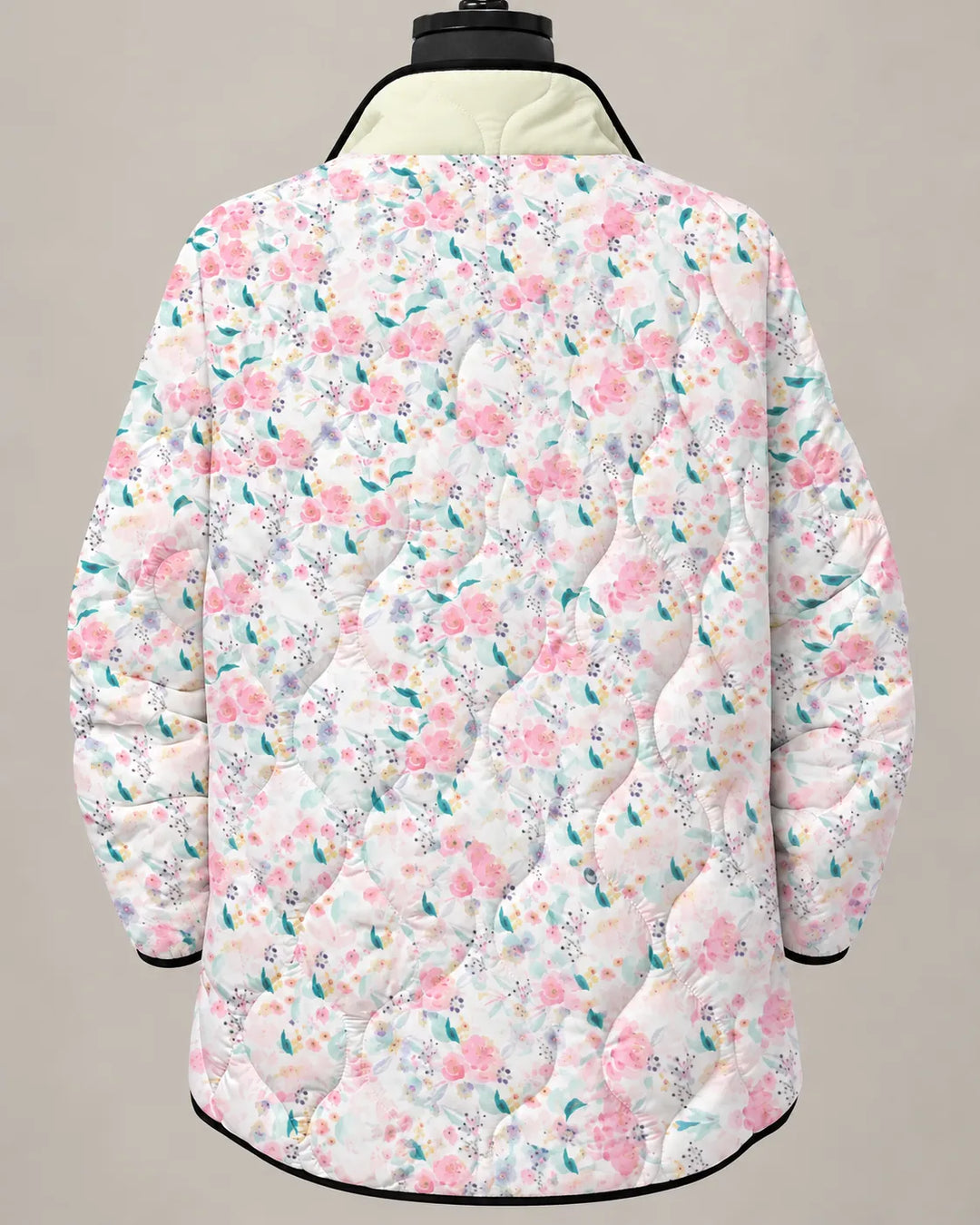 Eliana | Quiltet jakke med delikat haveblomsterprint