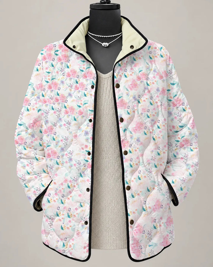 Eliana | Quiltet jakke med delikat haveblomsterprint