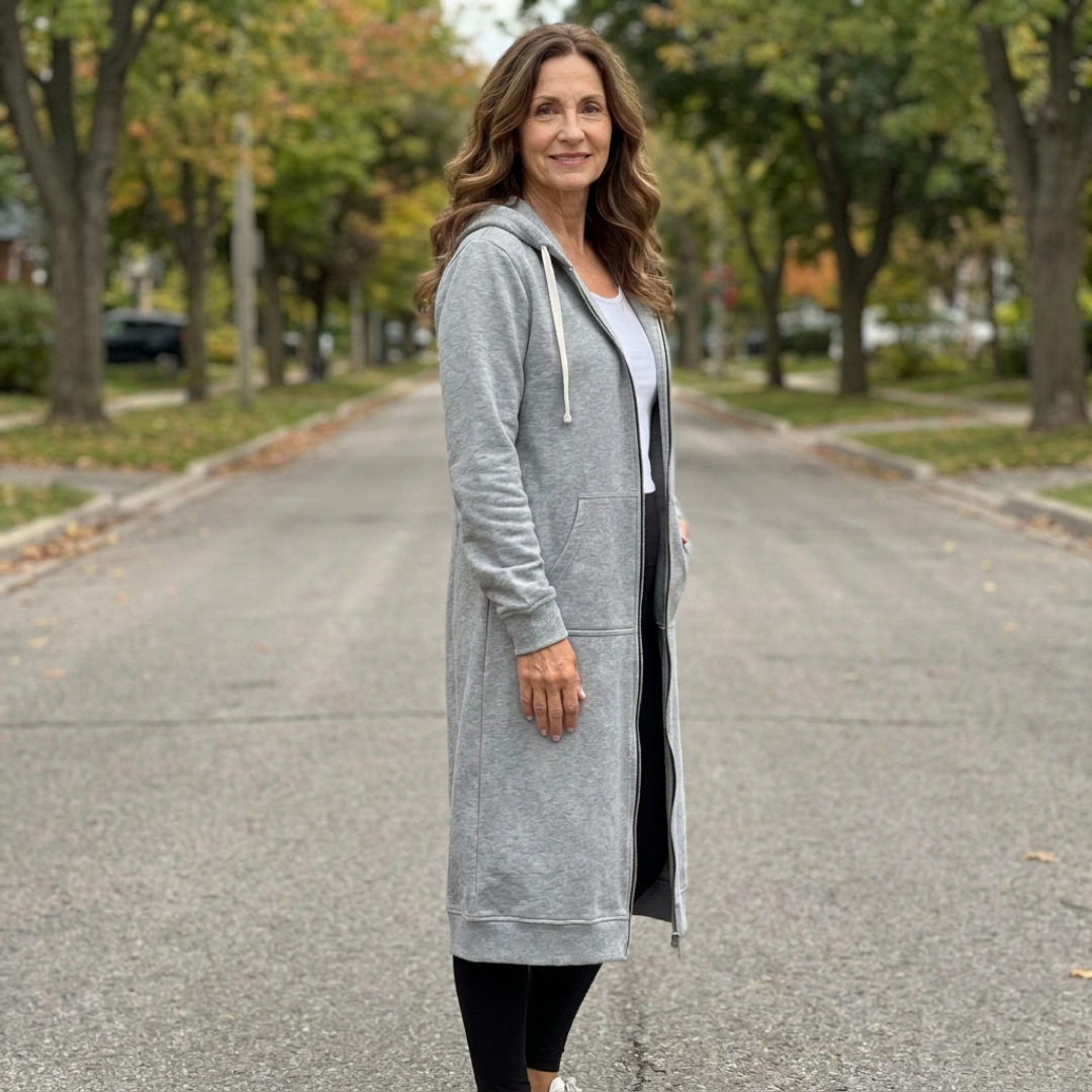 Brixley™ - Lang cardigan med lynlås og afslappet pasform