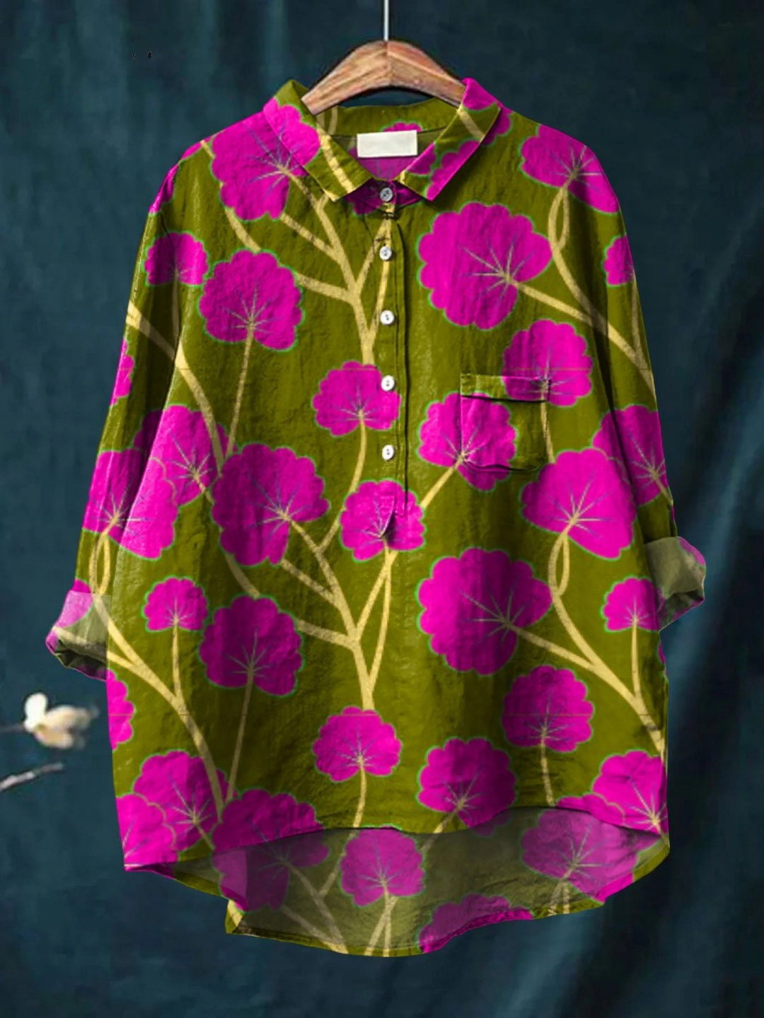 Lauren | Casual skjorte med vintage blomsterkunstprint
