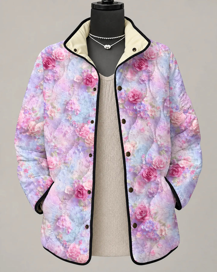 Rosalie | Quiltet jakke med rosenprint