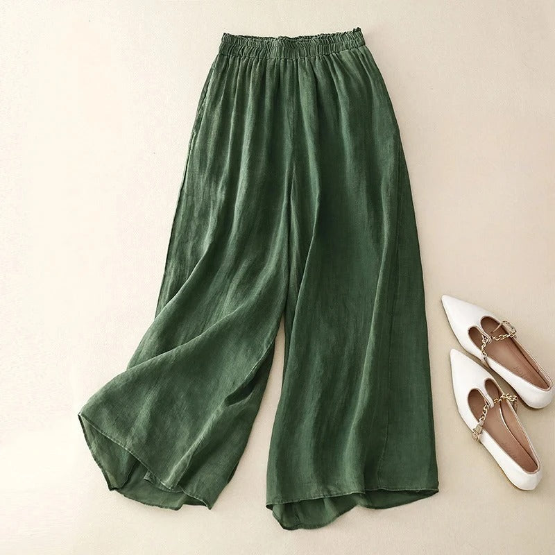 NICOLE™ - ELEGANTE AFSLAPPEDE HØJTALJEDE BUKSER