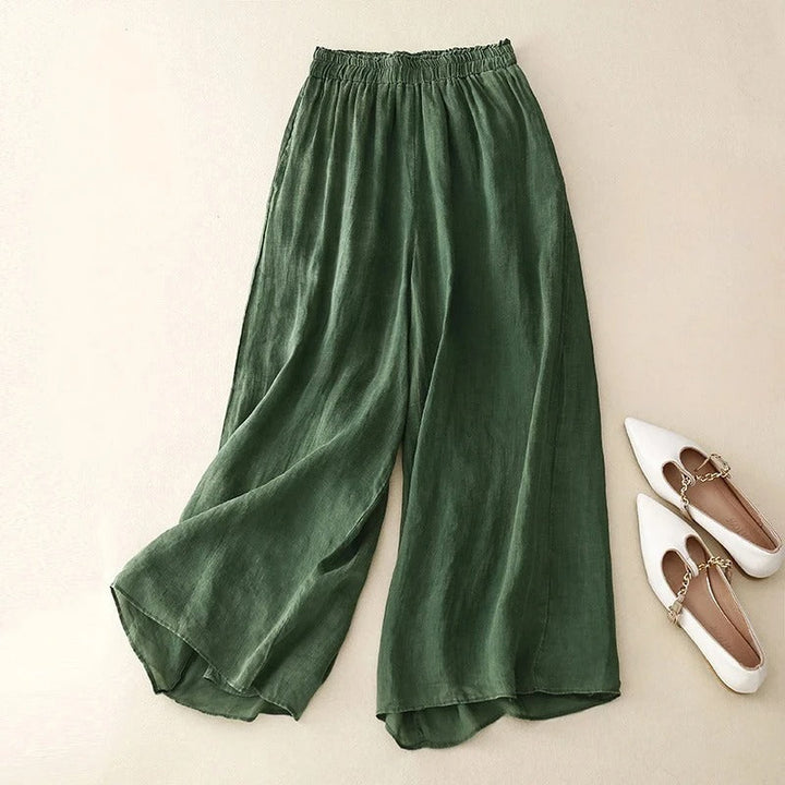 NICOLE™ - ELEGANTE AFSLAPPEDE HØJTALJEDE BUKSER