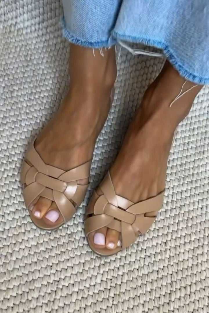 Flade espadriller med åben tå