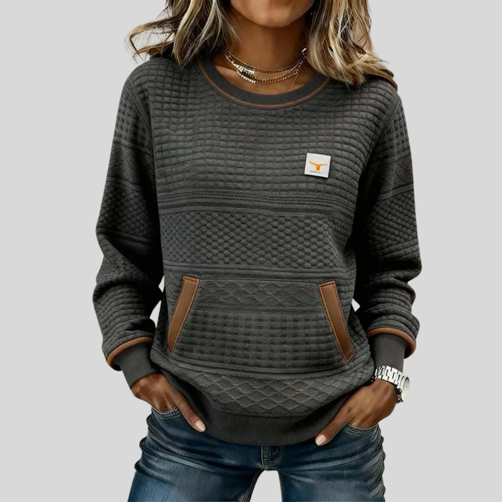 Noelle™ | Colorblock-sweatshirt med rund hals