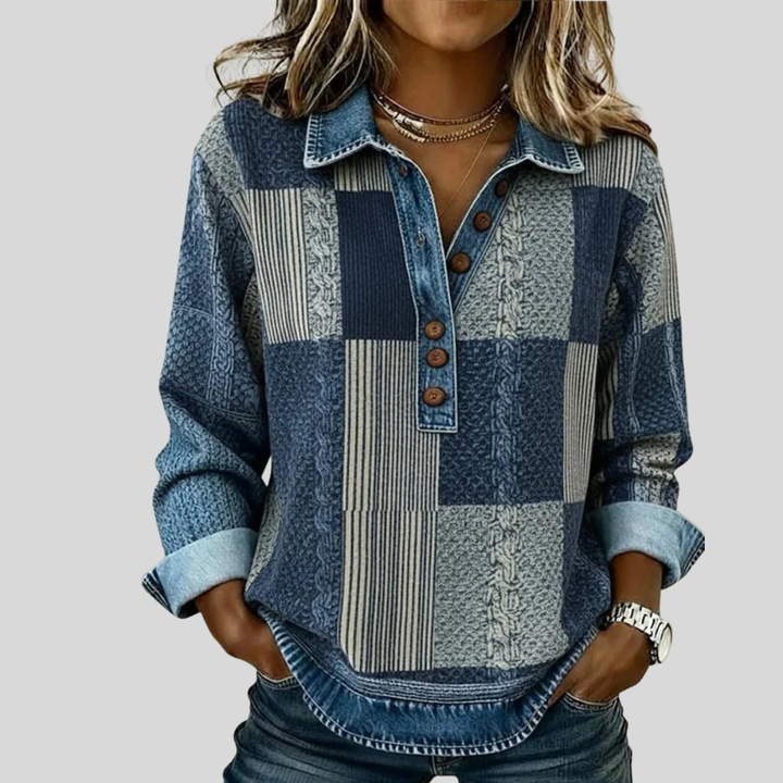 Meridell™ | Colorblock-sweatshirt med print