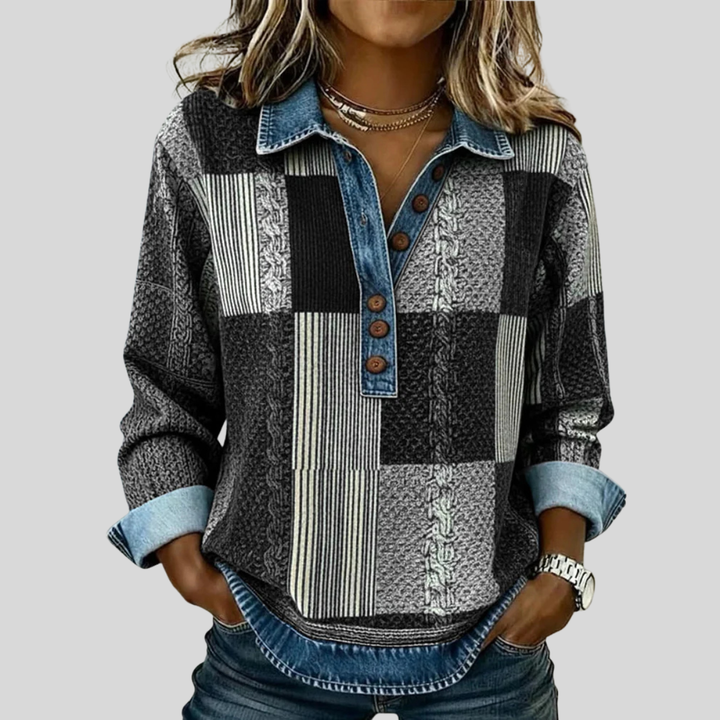Meridell™ | Colorblock-sweatshirt med print