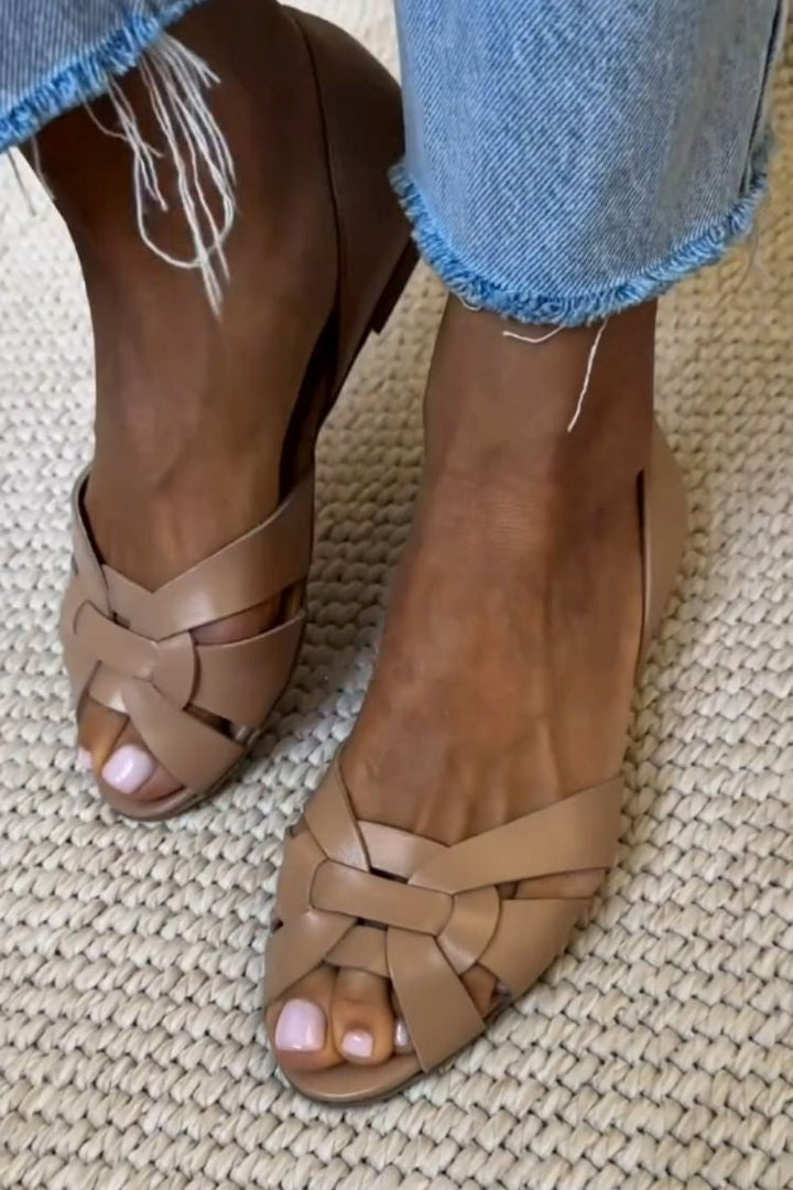 Flade espadriller med åben tå
