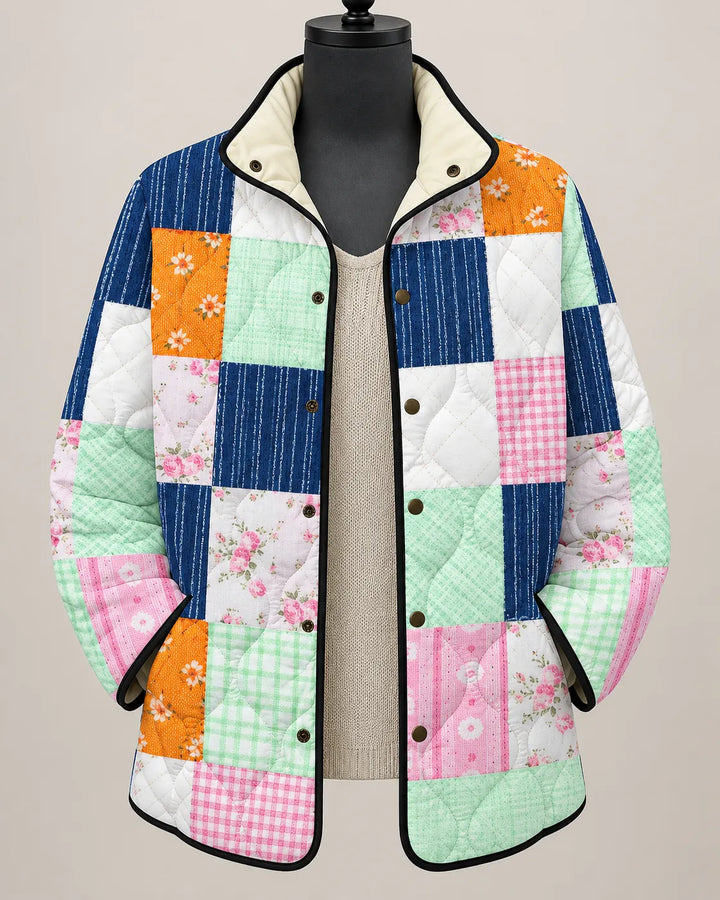 Mirelle | Farverig quiltet patchworkjakke