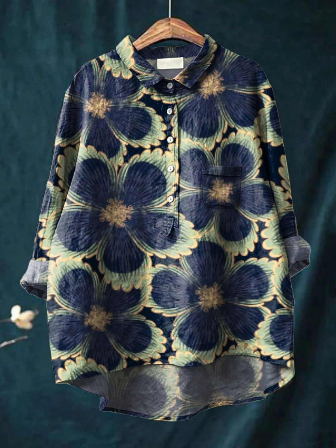 Avielle | Casual skjorte med vintage blomsterkunstprint