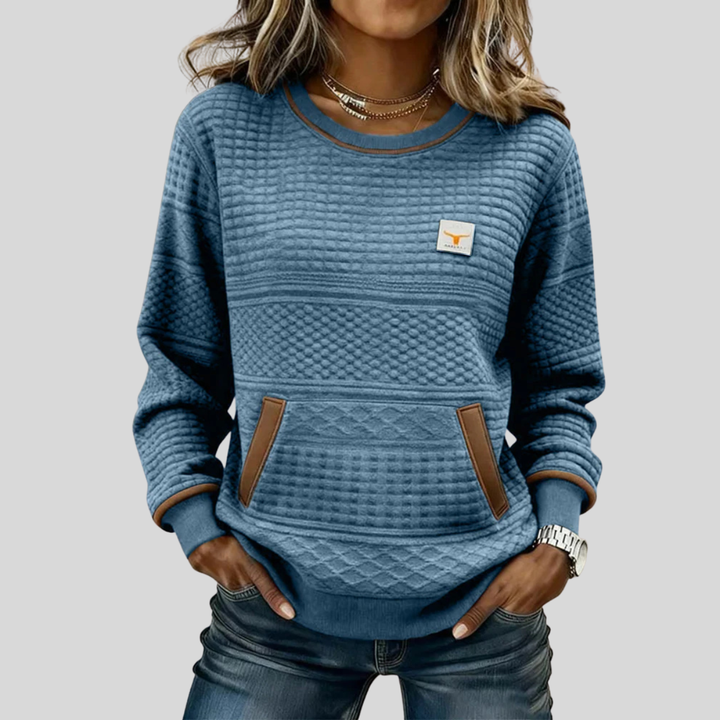 Noelle™ | Colorblock-sweatshirt med rund hals