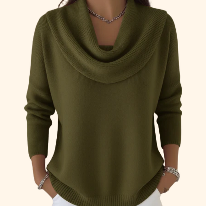 Julia | Sweater med vandfaldskrave