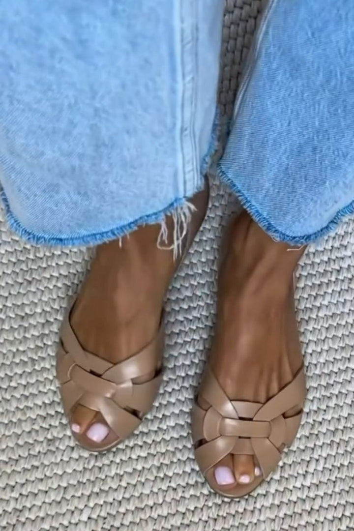 Flade espadriller med åben tå