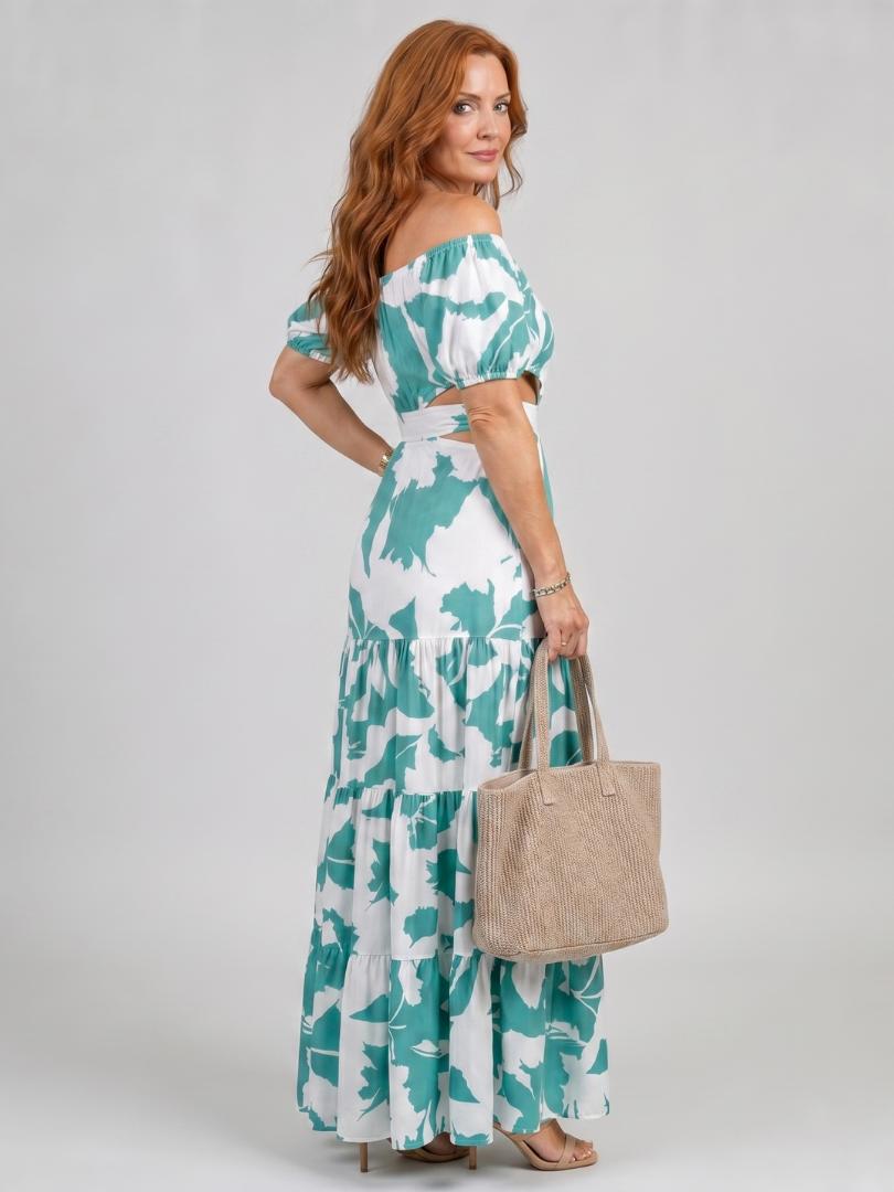 Coralie | Off-shoulder maxikjole med cut-outs