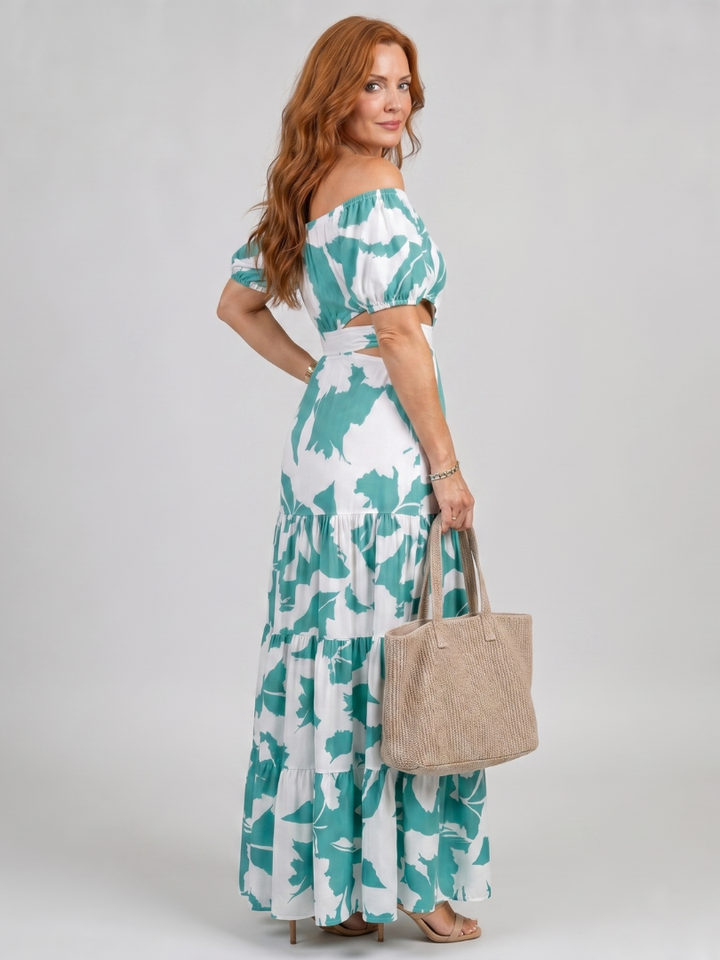 Coralie | Off-shoulder maxikjole med cut-outs