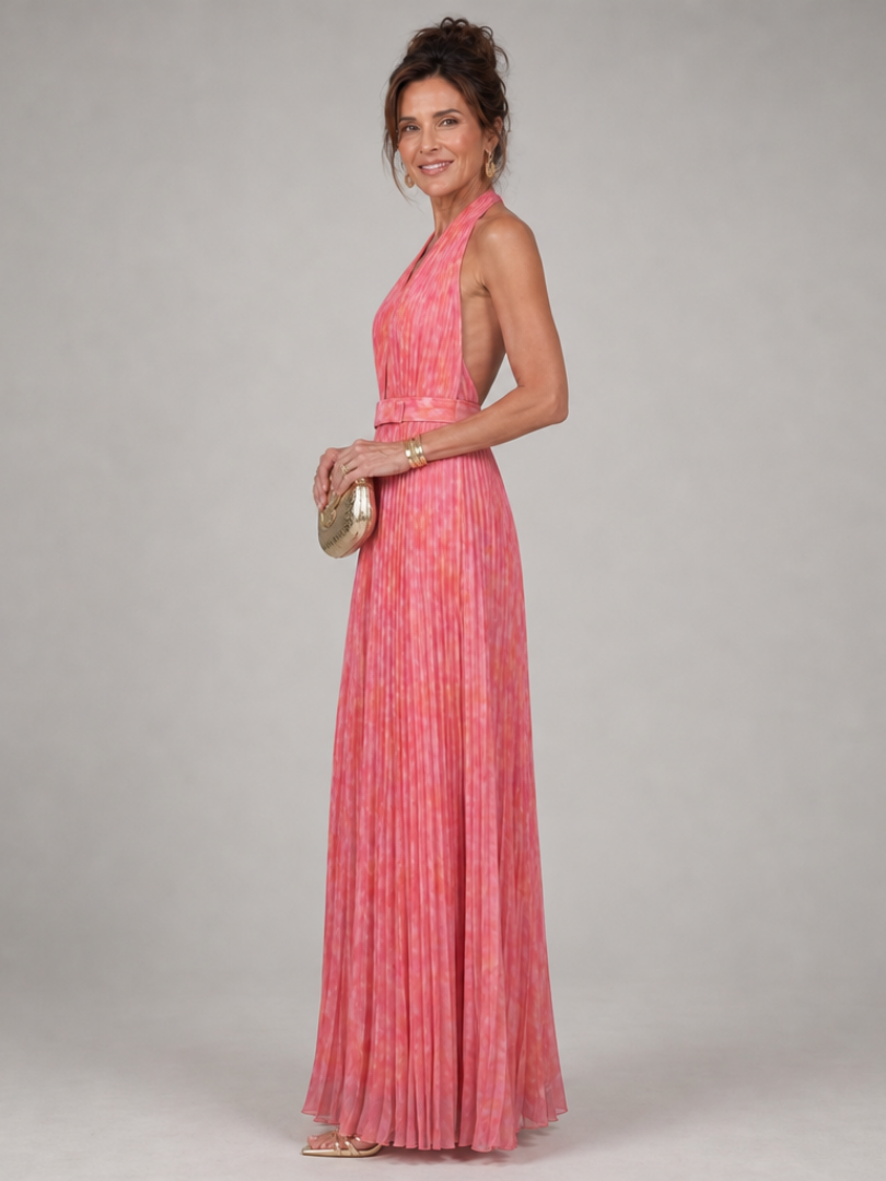Rosalie | Plisseret halterneck-maxikjole