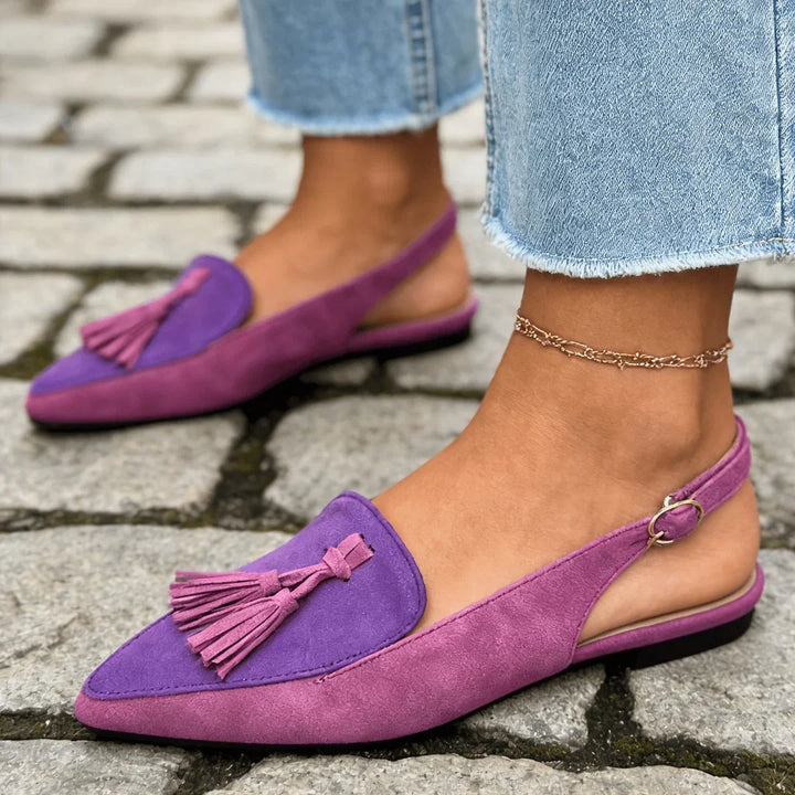 Marisa | Slingback-mules med kvaster