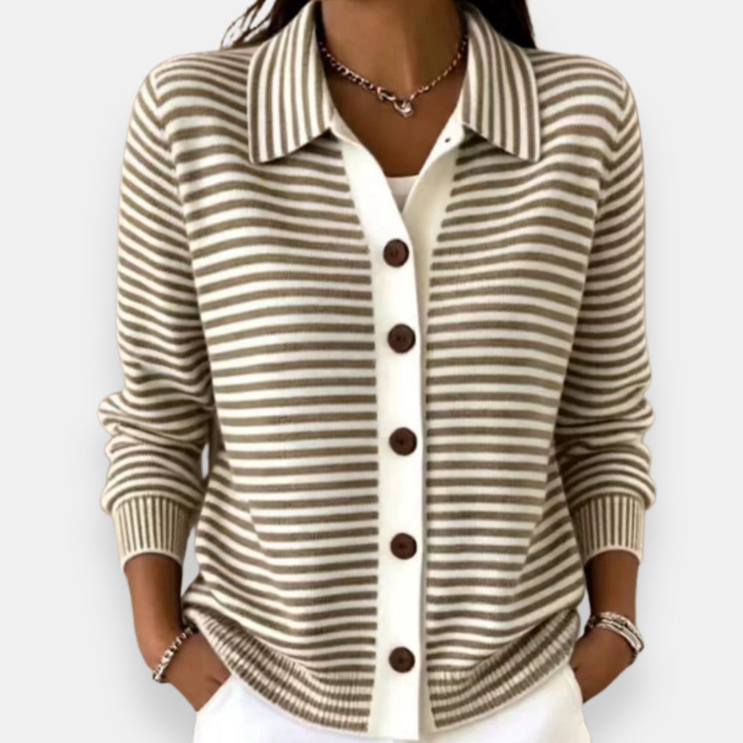 Nola™ | Stribet cardigan med knapper