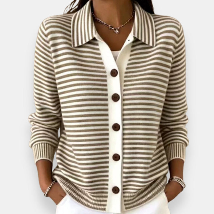 Nola™ | Stribet cardigan med knapper