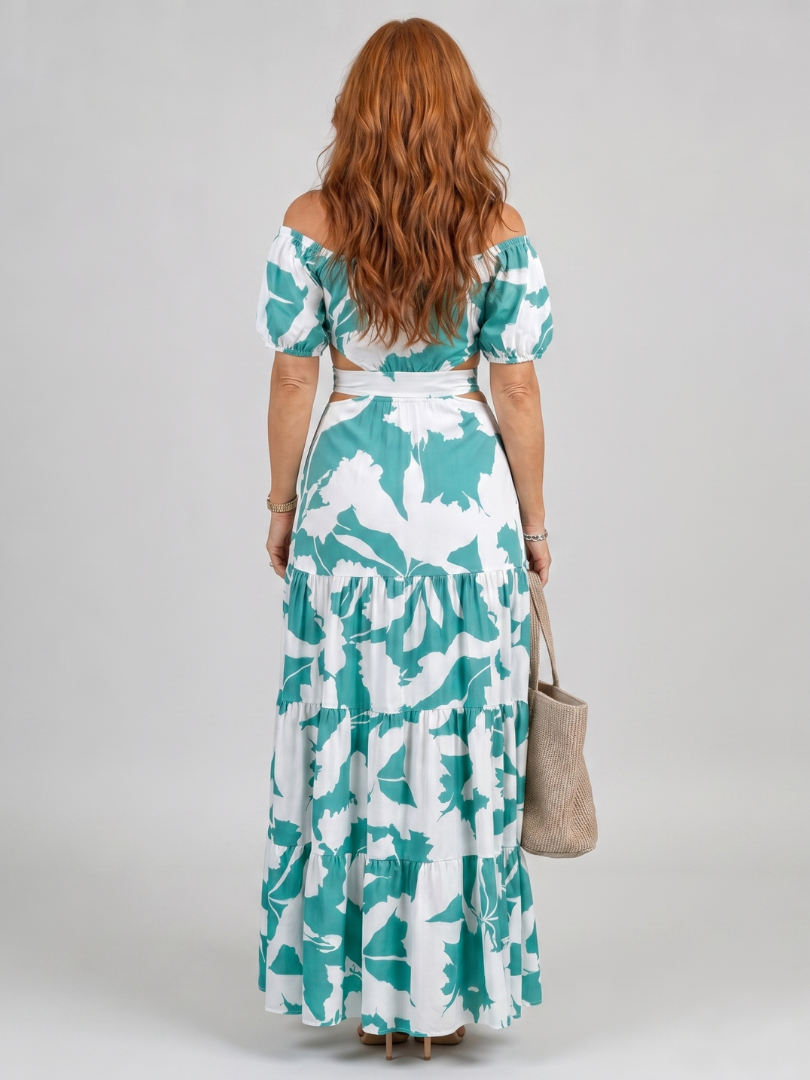 Coralie | Off-shoulder maxikjole med cut-outs