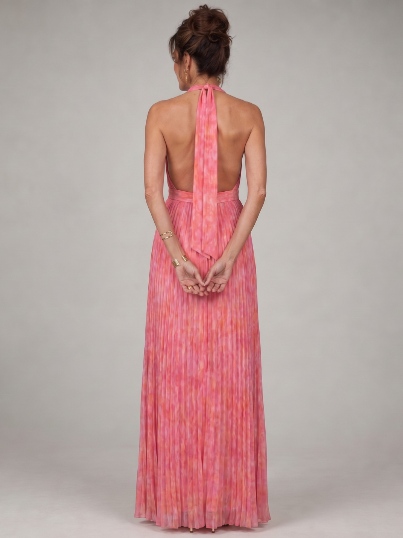 Rosalie | Plisseret halterneck-maxikjole