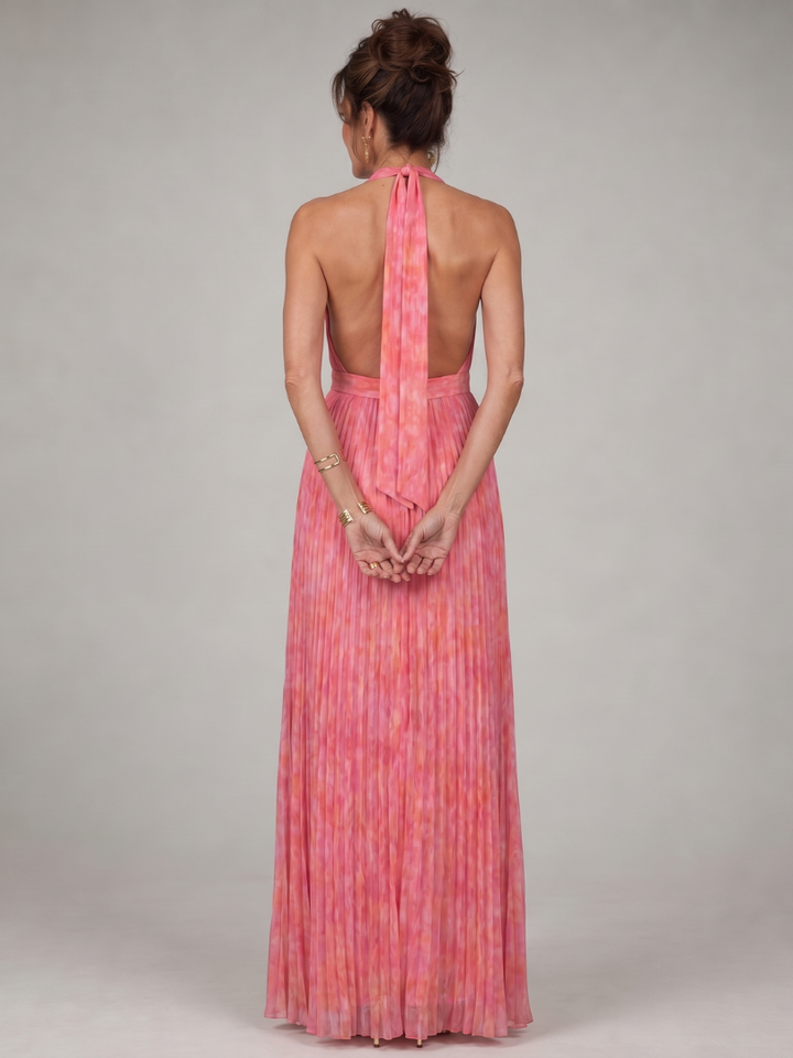 Rosalie | Plisseret halterneck-maxikjole