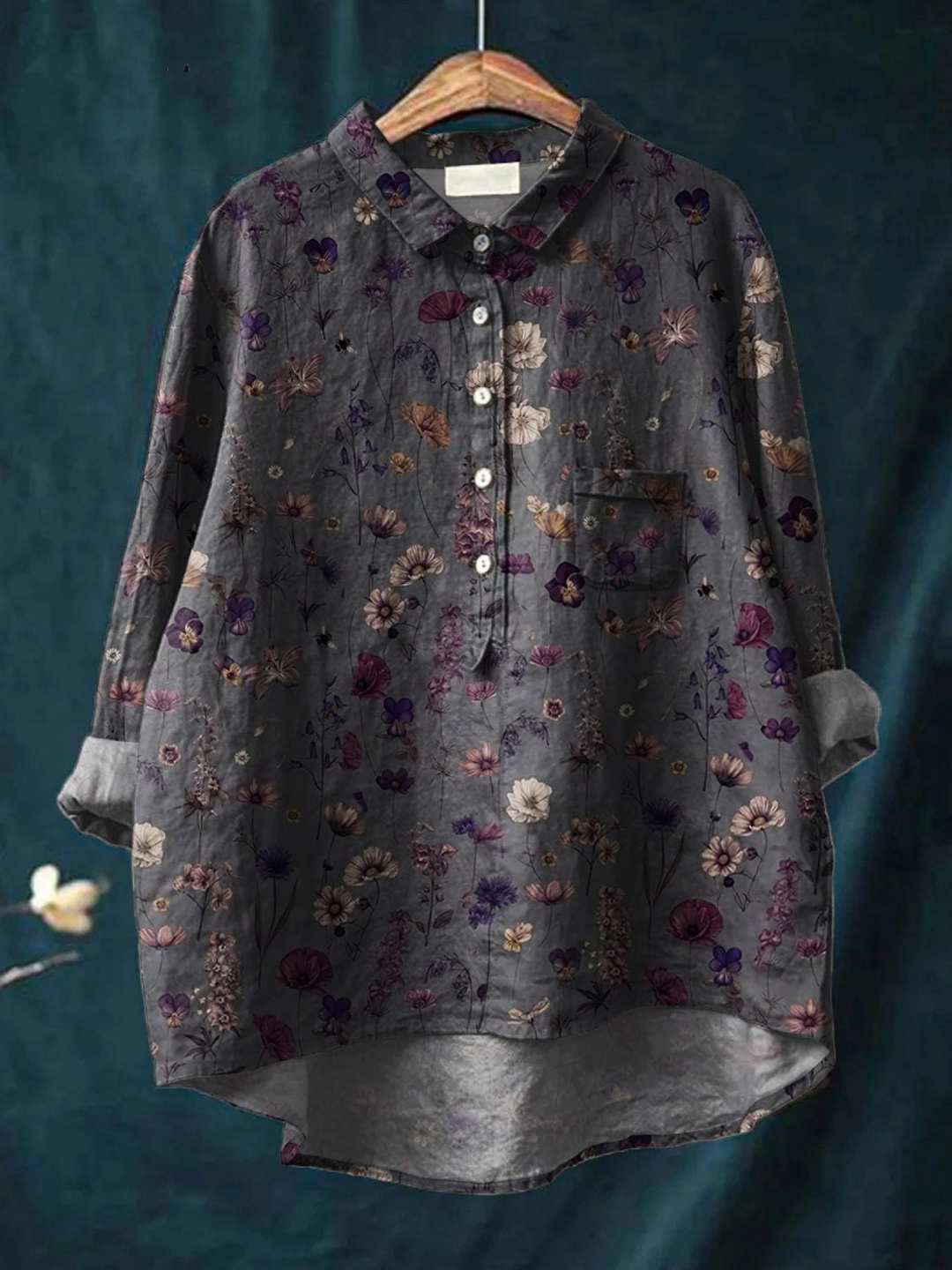 Mallory | Casual skjorte med blomsterkunstprint