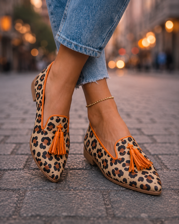 Nerina | Loafers med leopardprint og kvaster