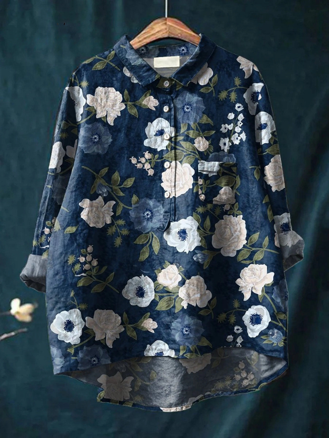 Joelle | Casual skjorte med blomsterkunstprint