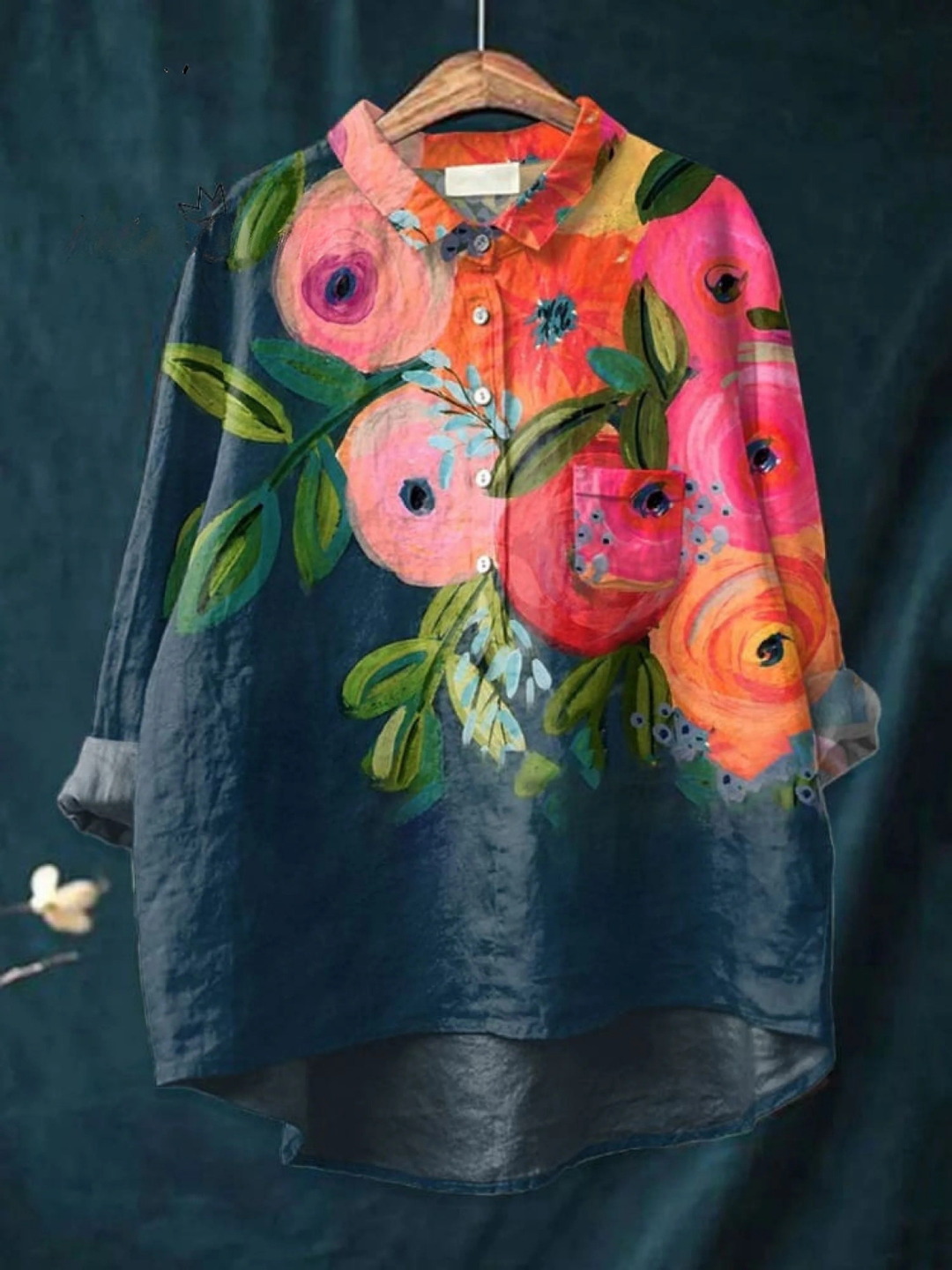 Paige | Casual skjorte med blomsterkunstprint
