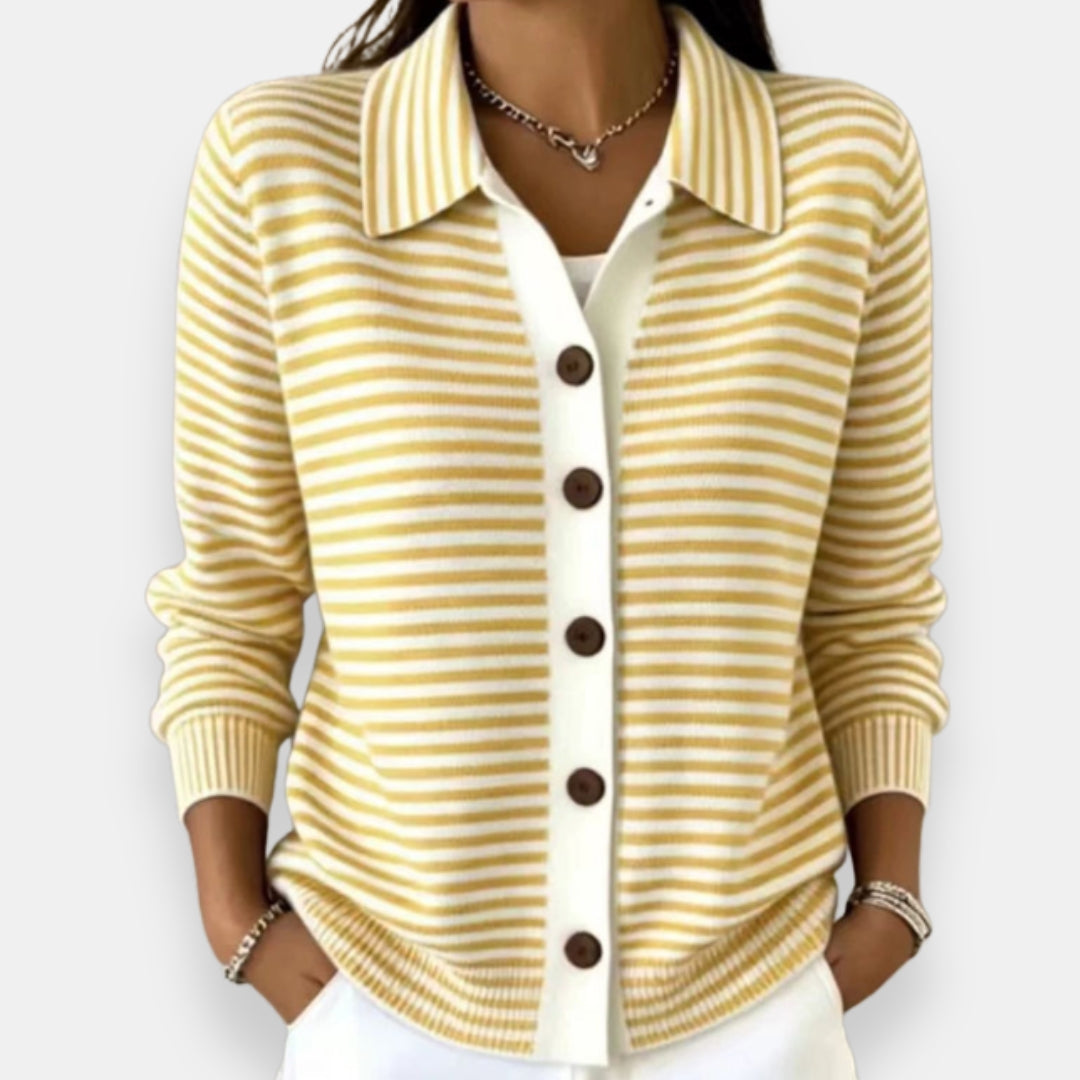 Nola™ | Stribet cardigan med knapper