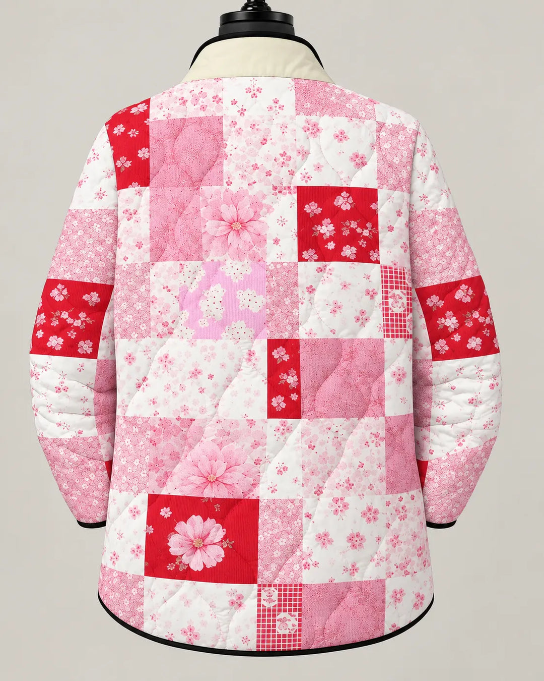 Rosalie | Quiltet patchworkjakke med romantisk blomstermønster