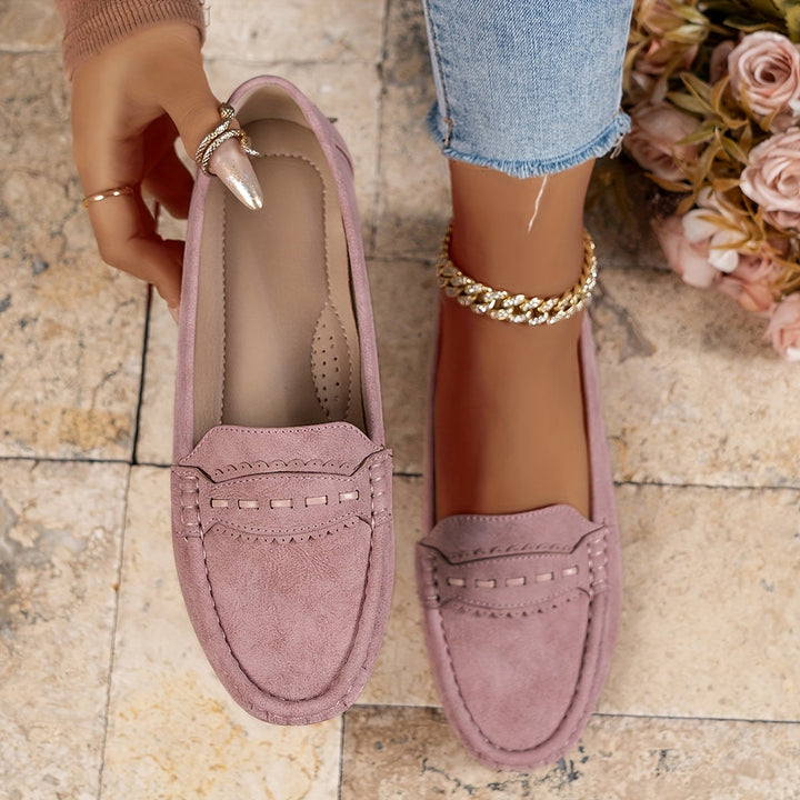 Leonie | Ruskindsloafers med bølgekant
