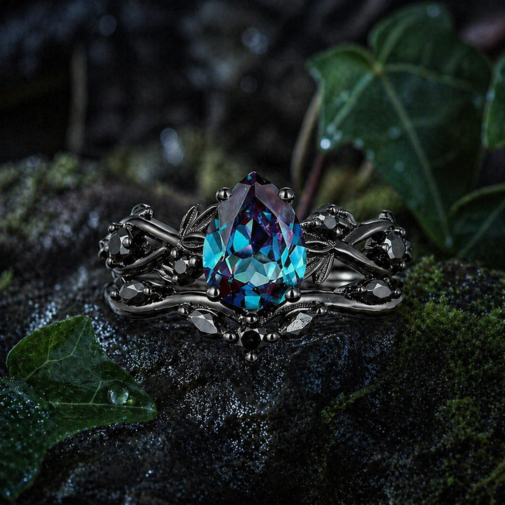 Skumringsvedbend-ring - Blå måne