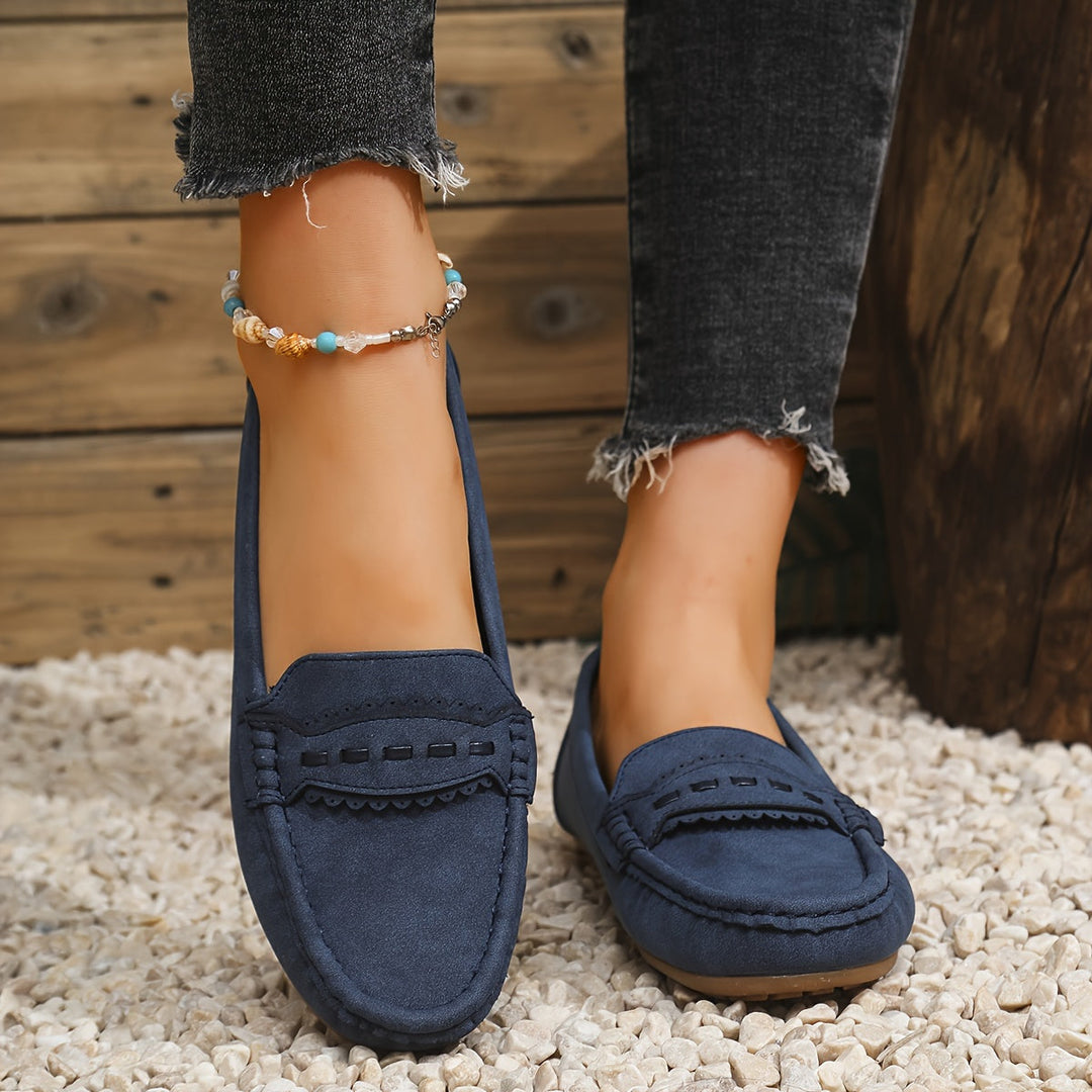 Leonie | Ruskindsloafers med bølgekant