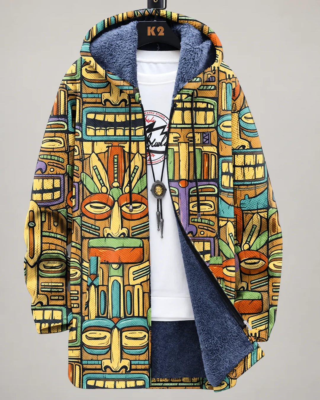 Serena | Farverig bølgejakke med hætte