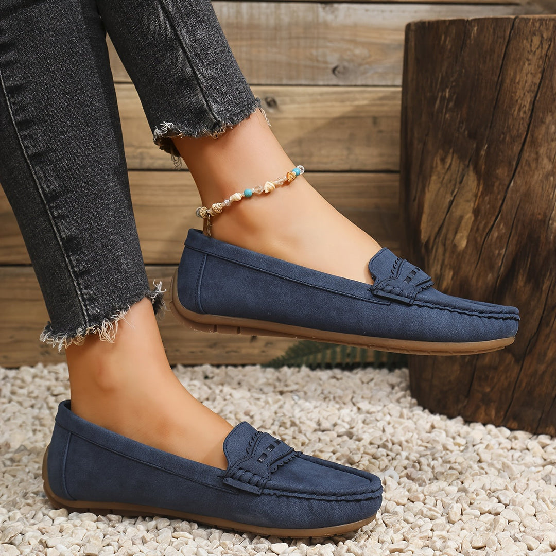Leonie | Ruskindsloafers med bølgekant