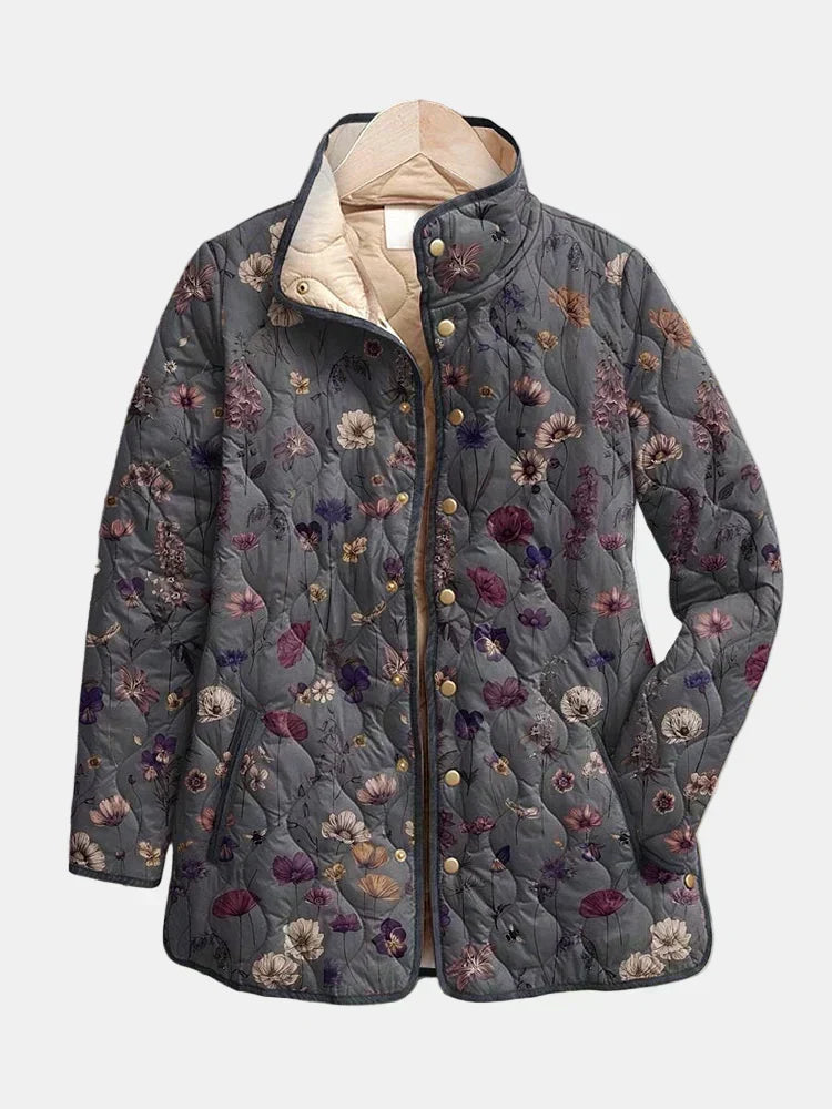 Niva | Vintage quiltet jakke med blomstermønster