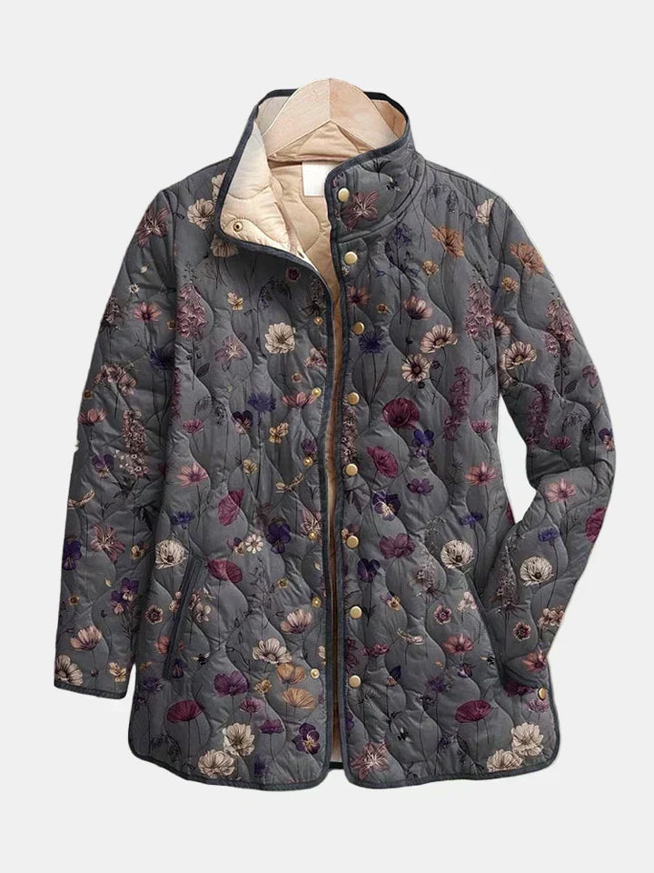 Niva | Vintage quiltet jakke med blomstermønster