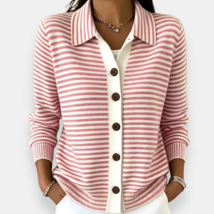 Nola™ | Stribet cardigan med knapper