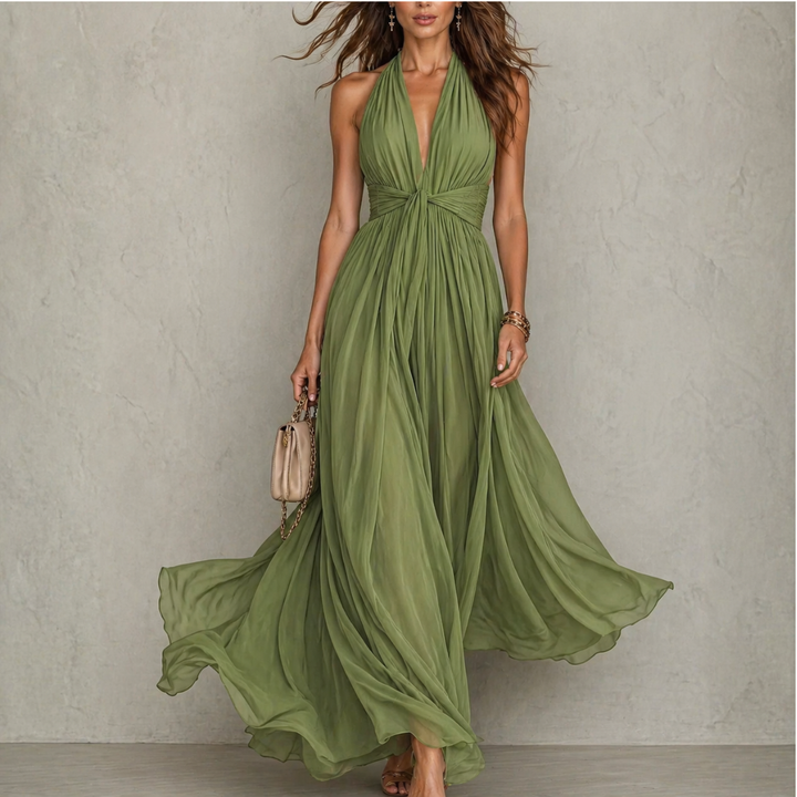 Clemency | Halterneck-maxikjole i chiffon