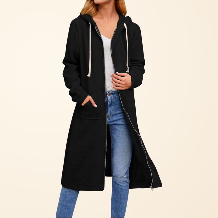 Brixley™ - Lang cardigan med lynlås og afslappet pasform