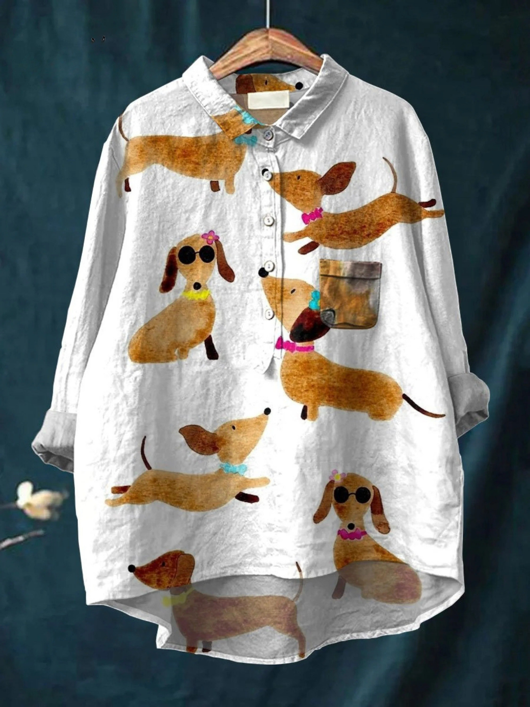Allyson | Casual skjorte med sødt gravhundeprint