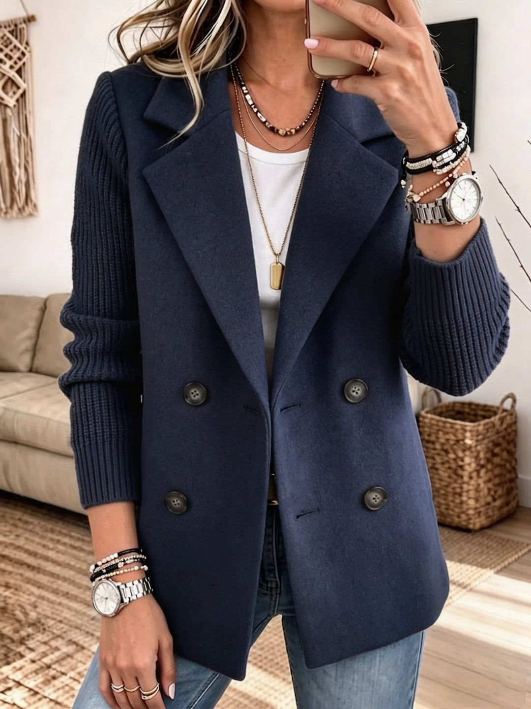 Clara – Blazer med strikærmer