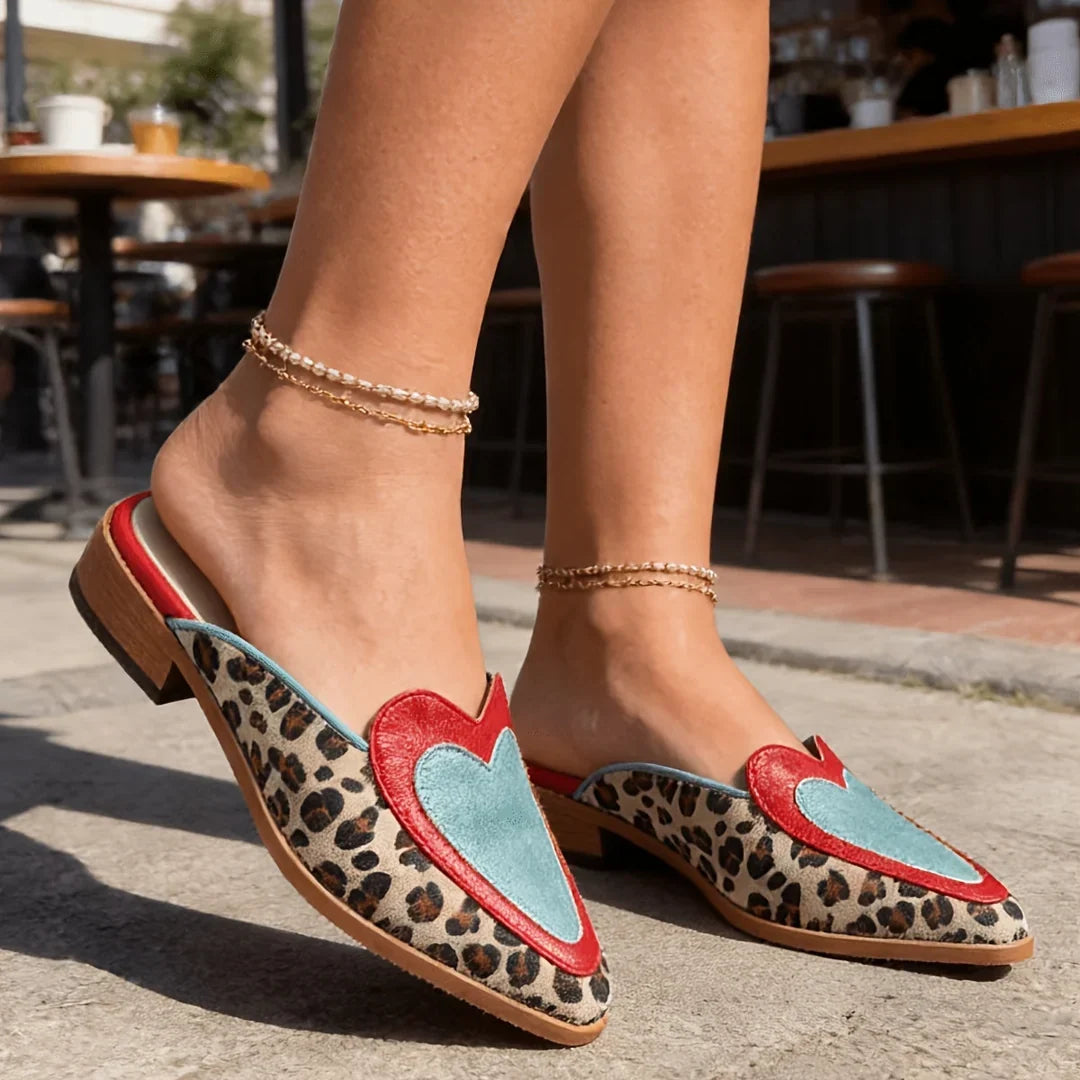 Perla | Mules med leopardprint